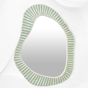 Cadre de miroir incrusté de nacre de luxe fait à la main taille personnalisée art mural en pierre à vendre style de luxe - Product Image 2