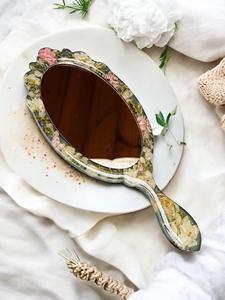 Resin Hand <b>Mirror</b> with Smooth Glossy Finish Perfect for Daily Use Makeup or Decorative Purposes Adding Stylish touch - Product Image 1