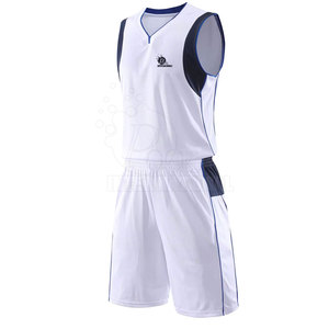 Hot Sale High Quality Men Basketball Jersey Uniform Trendy Style White And Blue Basketball Uniform - Product Image 1