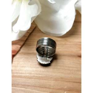 Handmade <b>Boho</b> Royston Turquoise & Sterling <b>Silver</b> <b>Ring</b> Navajo Made Gemstone Jewelry for Everyday Wear Size 8.75 - Product Image 4