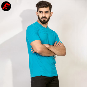 Fabricant de haute qualité T-shirt décontracté personnalisé à manches tombantes Slim Fit T-shirt uni à logo personnalisé pour hommes - Product Image 3