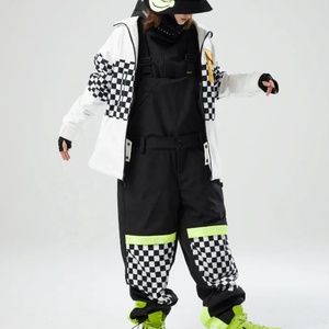 Pantalones de esquí con pechera impermeables Unisex, pantalones de Snowboard holgados y cálidos para invierno, pantalones de nieve transpirables a prueba de viento de talla grande para exteriores para hombres y mujeres - Product Image 2