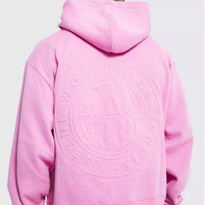Sudadera de lana de gran tamaño de alta calidad para mujer logotipo personalizado 3D estampado en relieve ropa de calle Sudadera con capucha para otoño - Product Image 1