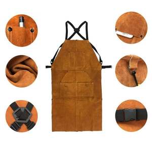 Delantal de soldadura de cuero industrial para fines de soldadura para hombres y mujeres, cuero teñido de seguridad, División de vaca, el mejor precio, calidad premium - Product Image 1