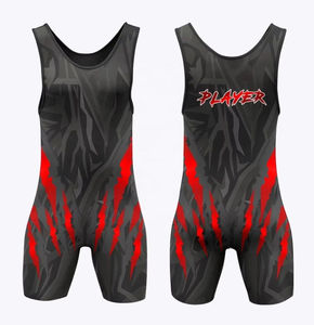 Sublimación personalizada de alta calidad, logotipo personalizado en seco, talla grande, sublimación barata, traje de levantamiento de pesas, camiseta de lucha libre para hombres - Product Image 4