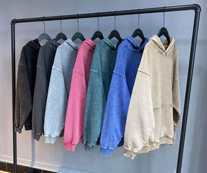 Sweat-shirt Streetwear vintage lourd lavé à la pierre 420gsm sweat-shirt à capuche en éponge française 100% coton design doublé surdimensionné - Product Image 6