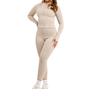 ชุดโยคะไซส์ใหญ่แบบมีซิปด้านหน้า ผ้าสเตรชเอวสูง กระชับรูปร่าง พร้อมซิปปิด ชุดออกกำลังกาย ชุดกีฬา สำหรับผู้หญิง - Product Image 6