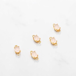 Pendentif en pierre précieuse calcédoine blanche ovale à facettes 13x6mm connecteur de réglage de broche plaqué or pour la fabrication de bijoux chrétiens bricolage - Product Image 1