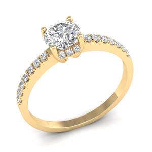 Bague de fiançailles REYES avec diamant de laboratoire certifié IGI, taille ronde, 0,85 carat, en or jaune 14K plaqué rhodium HPHT CVD - Product Image 2