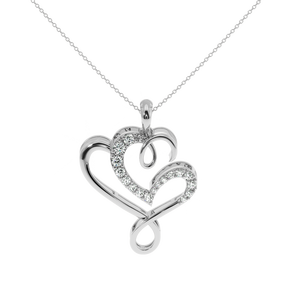 AJRETAIL จี้เพชรรูปหัวใจระยิบระยับ 0.14 กะรัต สี HI ความสะอาด VS-SI ชุบทอง สำหรับทุกเพศ - Product Image 3