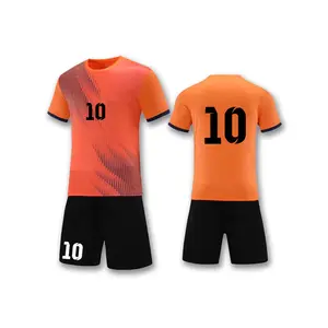 Nome da equipe & com fonte personalizada respirável futebol uniforme, vintage design jersey com sportswear curto treinadores futebol uniforme