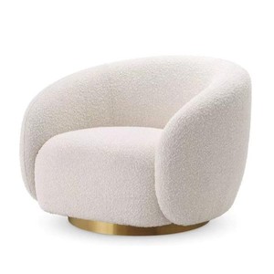 Sillón Individual de Diseño Moderno, Cómodo, Giratorio, de Terciopelo, para Sala de Estar, Silla de Descanso, Chaise Longue de Tela para Dormitorio, de Madera - Product Image 1