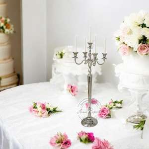 Elegant Design Aluminium 5 Arm <b>Candelabra</b> Great for Weddings Home Events and Tabletop Decoration - Product Image 1