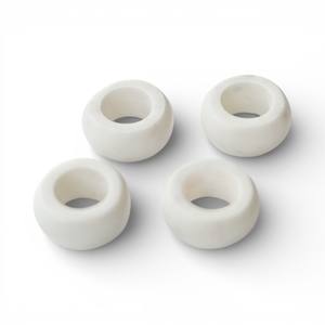 Anneaux de serviette marbrés blancs et gris avec des bords effilés pour une décoration de table contemporaine Unique - Product Image 6