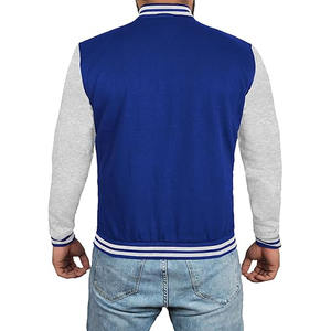 Chaqueta Universitaria Azul Claro con Logotipo Personalizado para Hombre, Bordado de Béisbol Universitario, Chaqueta Deportiva Negra para Parejas, Chaqueta Formal con Parches de Cuero - Product Image 4