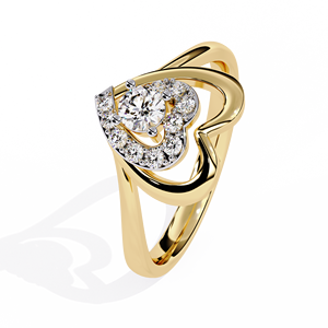 Bague de luxe en or 14 carats en forme de cœur avec diamants en grappe 0,30 carat, certifiée IGI, style romantique, bijoux fins pour femmes, vente en gros - Product Image 6