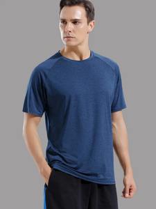 T-shirts de sport respirants en polyester et coton pour hommes grandes tailles, manches courtes, pour l'entraînement et le fitness (vente en gros) - Product Image 6