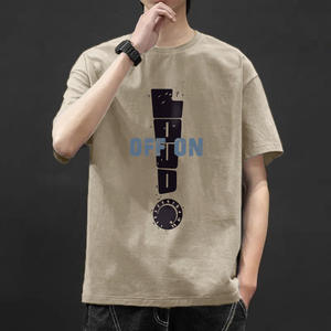 เสื้อยืดคอเต่าของผู้ชายทรงครอปลำลองพิมพ์ลาย DTG ผ้าฝ้าย100% น้ำหนักมากกำหนดเอง - Product Image 6