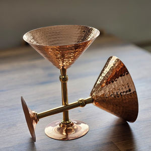 <b>Vintage</b> New Arrival Pure Copper Hammered Design Round Measuring Glass Moscow Mule Copper Glass for Whiskey Wine Beer Restaurants - Product Image 6