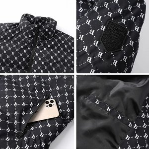 Personalizado de alta calidad de lona de cuello alto de gran tamaño de invierno grueso Cálido impermeable a prueba de viento chaqueta Varsity de los hombres - Product Image 3