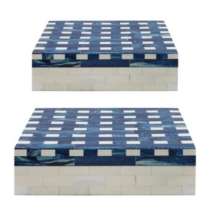 Boîtes tendance en résine organisateur fait à la main multi-usages stockage boîte en os haut et bas décoratif personnalisé noël décor à la maison - Product Image 2