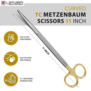 กรรไกรโค้งทังสเตนคาร์ไบด์ metzenbaum/tanser เครื่องมือทันตกรรมและศัลยกรรมแม่นยำขนาด11นิ้ว - Product Image 2