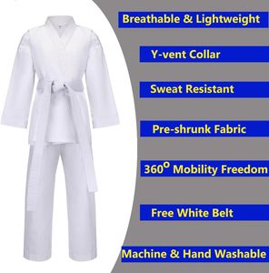 Karate Gi para niños estudiantes uniforme de entrenamiento de artes marciales con cinturón para Judo y Karate Taekwondo Jiu Jitsu - Product Image 2