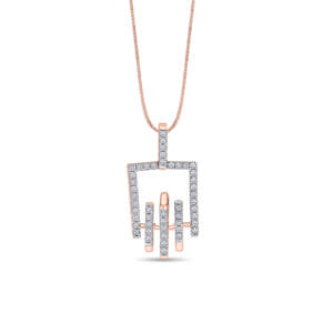 Arinya Rhythm <b>Rose</b> <b>Gold</b> Diamond <b>Pendant</b> <b>Necklace</b> - Product Image 3