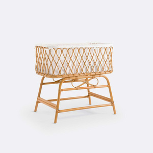 เปลหวายทำด้วยมือสำหรับเด็กทารกที่นอนหวายธรรมชาติสำหรับทารกแรกเกิดสไตล์โบโฮพร้อมที่นอนนุ่มน้ำหนักเบาและเป็นมิตรต่อสิ่งแวดล้อม - Product Image 2