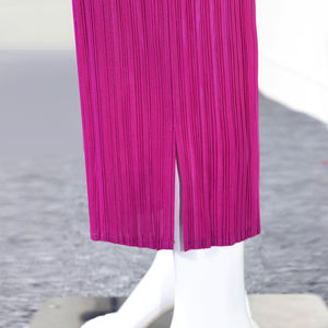 Pantalon élastique gris à taille haute inspiré de l'automne pour femmes de grande taille, décontracté, à jambes larges, style palazzo - Product Image 3