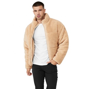 Chaqueta de Forro Polar Personalizada para Invierno, Color Sólido, Chaqueta Sherpa con Cremallera Completa y Bolsillos, Chaqueta de Forro Polar Cálida para Hombre - Product Image 1