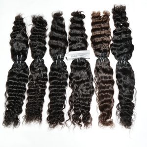 100% Extensions de cheveux Remy vierges naturelles Temple indien vague d'eau profonde vietnamienne crue non traitée vague lâche Type de cheveux raides - Product Image 1