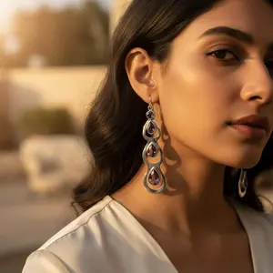 Pendientes de Plata 925 con Amatista en Forma de Gota para Mujer - Product Image 3