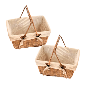 Panier à fruits durable, grand panier en osier avec poignées pour la cueillette de fleurs, de fruits et de légumes - Product Image 1