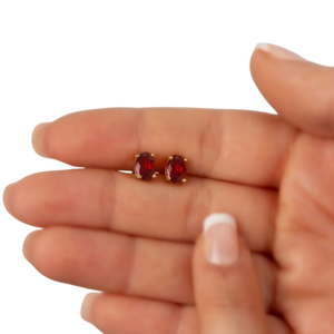 ต่างหูเงินแท้ 925 ชุบทอง ประดับพลอยโกเมน สไตล์โบฮีเมียน งานแฮนด์เมด ของขวัญสำหรับงานปาร์ตี้ - Product Image 1