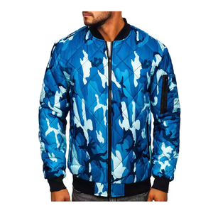 Veste streetwear décontractée tendance pour hommes, manteau bombardier léger d'hiver à col montant et fermeture éclair, style classique de vêtements d'extérieur - Product Image 1