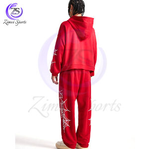 Respirant doux au toucher matériau conception Unique entièrement personnalisé hommes lâche tricot à manches longues sweat ensembles pour la vente en gros - Product Image 2