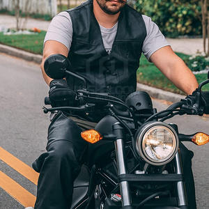 Gilet en cuir vintage de haute qualité pour hommes, couleur personnalisée sans manches, respirant, décontracté, vêtements d'extérieur pour l'hiver, col en V, logo personnalisé - Product Image 2