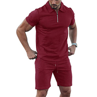 Conjuntos cortos OEM para hombre, ropa informal de verano para hombre, conjunto de 2 piezas, trajes deportivos para hombre, camisas y pantalones cortos con media cremallera