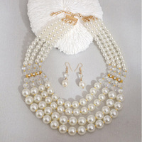 Collier de perles à fermoir magnétique pour femme, élégant, tricoté, polyvalent, bijou de mode, accessoire à accent perle pour l'été