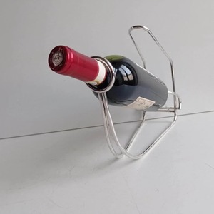 Support de bouteille de vin français vintage en métal argenté pour serveur de vin, porte-bouteille de vin fabriqué en belgique, chariot de bar - Product Image 4