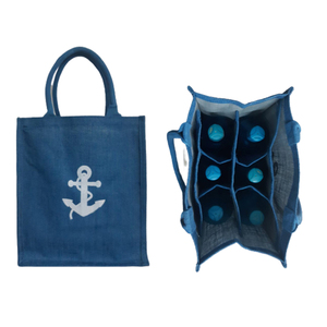 KVR Offre Spéciale Vente en gros Sac de 6 bouteilles Shopper en toile de jute uni personnalisé Vinery Imprimé Grande toile de jute naturelle Jute Shopping - Product Image 3