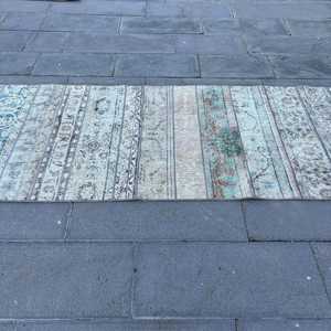 Tapis turc, tapis de couloir 3x15,1 pieds, tapis abstrait bleu - Product Image 3