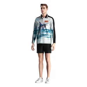 Camiseta Deportiva de Poliéster para Hombre con Protección Solar UPF 50, Secado Rápido y Estampado por Sublimación, Personalizable para Invierno OEM/ODM - Product Image 2