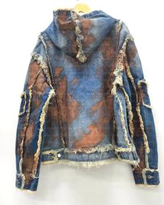 Sweat-shirt personnalisé de haute qualité délavé à l'acide surdimensionné en détresse Sweats à capuche avec cordon de serrage Veste à capuche avec fermeture éclair en denim délavé au soleil - Product Image 2