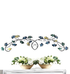 Escultura 3D celta para decoración del hogar, arte de pared de flor de Ginkgo, hoja azul abstracta, desplazamiento colgante, decoración Bohemia para casa de campo al aire libre - Product Image 6