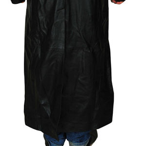 Manteau en cuir à manches longues pour hommes avec logo brodé sur mesure/Manteau en cuir du meilleur matériau pour hommes à prix abordable - Product Image 5