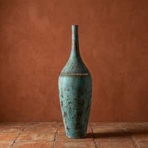 Leelo Tosca Vase de sol rustique en terre cuite à col long, fait main, en argile, grand pot décoratif, urne, vente en gros - Product Image 4