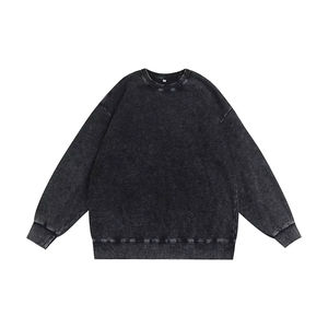 Sweat-shirts et sweats à capuche personnalisés délavés à l'acide pour hommes, coupe oversize, en coton épais 100%, manches longues, imperméables, collection printemps - Product Image 2