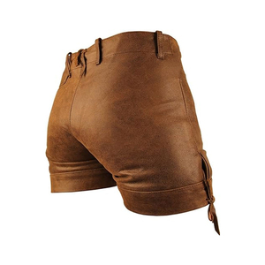 Nuevos pantalones cortos de cuero de Color sólido High Street Eco-Friendly para hombre Moda de verano Estilo punk - Product Image 3